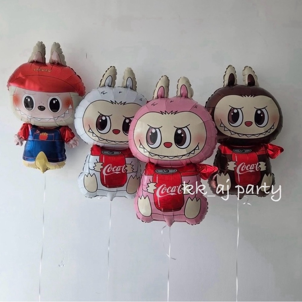 Labubu balloon 4pcs 28” Coca Cola Bunny Balloons - Red, White, Pink, Brown